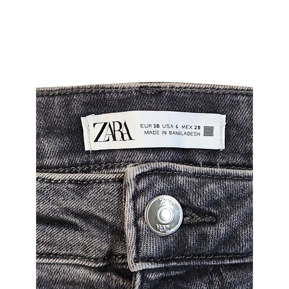 Zara Women's Gray Skinny Denim Jeans Size 6 - Picture 4 of 11